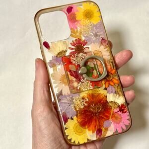 GENUINE FLOWERS iPhone 12 Floral Case! Finger ring built-in HIGH QUALITY